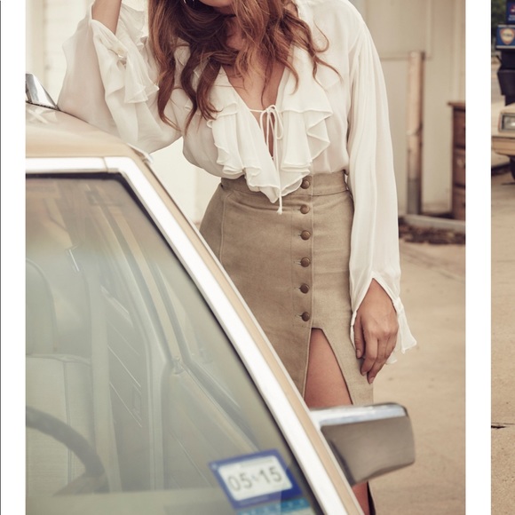 Leather midi skirt - Picture 5 of 7